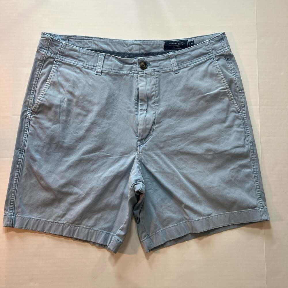 Vineyard Vines Island Short Size 34 Light Blue Cotton Blend